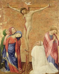 Kalvarienberg mit einem Kartäusermönch, 1389-95